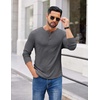 image:imageCOOFANDY Mens Henley Shirts Long Sleeve Casual Pullover Shirt Fashion Button TShirtDark Grey