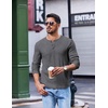 image:imageCOOFANDY Mens Henley Shirts Long Sleeve Casual Pullover Shirt Fashion Button TShirtDark Grey