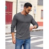 image:imageCOOFANDY Mens Henley Shirts Long Sleeve Casual Pullover Shirt Fashion Button TShirtDark Grey