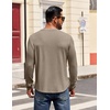 image:imageCOOFANDY Mens Henley Shirts Long Sleeve Casual Pullover Shirt Fashion Button TShirtDark Khaki