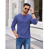 image:imageCOOFANDY Mens Henley Shirts Long Sleeve Casual Pullover Shirt Fashion Button TShirtHeather Blue