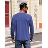 image:imageCOOFANDY Mens Henley Shirts Long Sleeve Casual Pullover Shirt Fashion Button TShirtHeather Blue