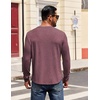 image:imageCOOFANDY Mens Henley Shirts Long Sleeve Casual Pullover Shirt Fashion Button TShirtHeather Burgundy