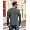 image:imageCOOFANDY Mens Henley Shirts Long Sleeve Casual Pullover Shirt Fashion Button TShirtHeather Green