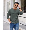 image:imageCOOFANDY Mens Henley Shirts Long Sleeve Casual Pullover Shirt Fashion Button TShirtHeather Green