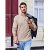 image:imageCOOFANDY Mens Henley Shirts Long Sleeve Casual Pullover Shirt Fashion Button TShirtKhaki