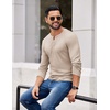 image:imageCOOFANDY Mens Henley Shirts Long Sleeve Casual Pullover Shirt Fashion Button TShirtKhaki