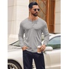 image:imageCOOFANDY Mens Henley Shirts Long Sleeve Casual Pullover Shirt Fashion Button TShirtLight Grey