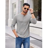 image:imageCOOFANDY Mens Henley Shirts Long Sleeve Casual Pullover Shirt Fashion Button TShirtLight Grey