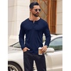 image:imageCOOFANDY Mens Henley Shirts Long Sleeve Casual Pullover Shirt Fashion Button TShirtNavy Blue