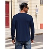 image:imageCOOFANDY Mens Henley Shirts Long Sleeve Casual Pullover Shirt Fashion Button TShirtNavy Blue