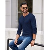 image:imageCOOFANDY Mens Henley Shirts Long Sleeve Casual Pullover Shirt Fashion Button TShirtNavy Blue