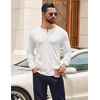 image:imageCOOFANDY Mens Henley Shirts Long Sleeve Casual Pullover Shirt Fashion Button TShirtWhite