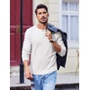image:imageCOOFANDY Mens Henley Shirts Long Sleeve Casual Pullover Shirt Fashion Button TShirtWhite