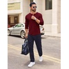image:imageCOOFANDY Mens Henley Shirts Long Sleeve Casual Pullover Shirt Fashion Button TShirtWine Red