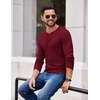 image:imageCOOFANDY Mens Henley Shirts Long Sleeve Casual Pullover Shirt Fashion Button TShirtWine Red