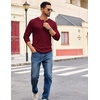 image:imageCOOFANDY Mens Henley Shirts Long Sleeve Casual Pullover Shirt Fashion Button TShirtWine Red