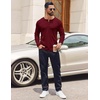 image:imageCOOFANDY Mens Henley Shirts Long Sleeve Casual Pullover Shirt Fashion Button TShirtWine Red