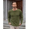 image:imageCOOFANDY Mens Henley Shirts Long Sleeve Fashion Tee Shirts Slim Fit 4 Buttons TShirts Casual Basic Pullover TopArmy Green