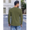 image:imageCOOFANDY Mens Henley Shirts Long Sleeve Fashion Tee Shirts Slim Fit 4 Buttons TShirts Casual Basic Pullover TopArmy Green