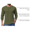 image:imageCOOFANDY Mens Henley Shirts Long Sleeve Fashion Tee Shirts Slim Fit 4 Buttons TShirts Casual Basic Pullover TopArmy Green