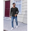 image:imageCOOFANDY Mens Henley Shirts Long Sleeve Fashion Tee Shirts Slim Fit 4 Buttons TShirts Casual Basic Pullover TopBlack