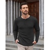 image:imageCOOFANDY Mens Henley Shirts Long Sleeve Fashion Tee Shirts Slim Fit 4 Buttons TShirts Casual Basic Pullover TopBlack