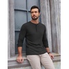 image:imageCOOFANDY Mens Henley Shirts Long Sleeve Fashion Tee Shirts Slim Fit 4 Buttons TShirts Casual Basic Pullover TopBlack