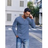 image:imageCOOFANDY Mens Henley Shirts Long Sleeve Fashion Tee Shirts Slim Fit 4 Buttons TShirts Casual Basic Pullover TopBlue