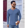 image:imageCOOFANDY Mens Henley Shirts Long Sleeve Fashion Tee Shirts Slim Fit 4 Buttons TShirts Casual Basic Pullover TopBlue