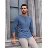 image:imageCOOFANDY Mens Henley Shirts Long Sleeve Fashion Tee Shirts Slim Fit 4 Buttons TShirts Casual Basic Pullover TopBlue