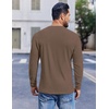 image:imageCOOFANDY Mens Henley Shirts Long Sleeve Fashion Tee Shirts Slim Fit 4 Buttons TShirts Casual Basic Pullover TopBrown
