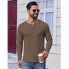 image:imageCOOFANDY Mens Henley Shirts Long Sleeve Fashion Tee Shirts Slim Fit 4 Buttons TShirts Casual Basic Pullover TopBrown