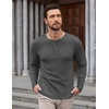 image:imageCOOFANDY Mens Henley Shirts Long Sleeve Fashion Tee Shirts Slim Fit 4 Buttons TShirts Casual Basic Pullover TopDark Grey