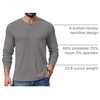 image:imageCOOFANDY Mens Henley Shirts Long Sleeve Fashion Tee Shirts Slim Fit 4 Buttons TShirts Casual Basic Pullover TopGray