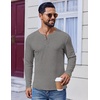 image:imageCOOFANDY Mens Henley Shirts Long Sleeve Fashion Tee Shirts Slim Fit 4 Buttons TShirts Casual Basic Pullover TopGray