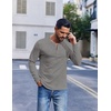 image:imageCOOFANDY Mens Henley Shirts Long Sleeve Fashion Tee Shirts Slim Fit 4 Buttons TShirts Casual Basic Pullover TopGray