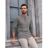image:imageCOOFANDY Mens Henley Shirts Long Sleeve Fashion Tee Shirts Slim Fit 4 Buttons TShirts Casual Basic Pullover TopGray