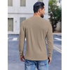 image:imageCOOFANDY Mens Henley Shirts Long Sleeve Fashion Tee Shirts Slim Fit 4 Buttons TShirts Casual Basic Pullover TopKhaki