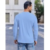 image:imageCOOFANDY Mens Henley Shirts Long Sleeve Fashion Tee Shirts Slim Fit 4 Buttons TShirts Casual Basic Pullover TopLight Blue