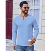 image:imageCOOFANDY Mens Henley Shirts Long Sleeve Fashion Tee Shirts Slim Fit 4 Buttons TShirts Casual Basic Pullover TopLight Blue