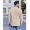 image:imageCOOFANDY Mens Henley Shirts Long Sleeve Fashion Tee Shirts Slim Fit 4 Buttons TShirts Casual Basic Pullover TopLight Khaki