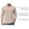image:imageCOOFANDY Mens Henley Shirts Long Sleeve Fashion Tee Shirts Slim Fit 4 Buttons TShirts Casual Basic Pullover TopLight Khaki