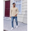image:imageCOOFANDY Mens Henley Shirts Long Sleeve Fashion Tee Shirts Slim Fit 4 Buttons TShirts Casual Basic Pullover TopLight Khaki