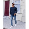 image:imageCOOFANDY Mens Henley Shirts Long Sleeve Fashion Tee Shirts Slim Fit 4 Buttons TShirts Casual Basic Pullover TopNavy Blue
