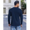 image:imageCOOFANDY Mens Henley Shirts Long Sleeve Fashion Tee Shirts Slim Fit 4 Buttons TShirts Casual Basic Pullover TopNavy Blue