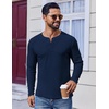 image:imageCOOFANDY Mens Henley Shirts Long Sleeve Fashion Tee Shirts Slim Fit 4 Buttons TShirts Casual Basic Pullover TopNavy Blue