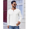 image:imageCOOFANDY Mens Henley Shirts Long Sleeve Fashion Tee Shirts Slim Fit 4 Buttons TShirts Casual Basic Pullover TopWhite