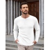 image:imageCOOFANDY Mens Henley Shirts Long Sleeve Fashion Tee Shirts Slim Fit 4 Buttons TShirts Casual Basic Pullover TopWhite