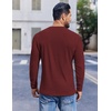 image:imageCOOFANDY Mens Henley Shirts Long Sleeve Fashion Tee Shirts Slim Fit 4 Buttons TShirts Casual Basic Pullover TopWine Red